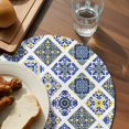 thumbnail image 3 of Bohemia Style Round 13 Inch Placemats Set of 8, Abstract Middle Century Aztec Pattern Blue HeatResistant Non Slip Place Mats for Dining Table, Wipeable Braided Kitchen Table Mats for Housewarming, 3 of 9