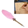 thumbnail image 4 of Feather Pen, Smoothing Writing Exquisite Pattern Quill Pen Set Wear Resistant  For School For Office For Home Pink, 4 of 8