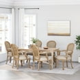 thumbnail image 3 of Noble House McKone French Wood and Cane Upholstered Dining Chair, Set of 6, Beige, 3 of 10