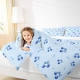 thumbnail image 4 of Feelyou Bowknot Cherry Child Full Size Comforter Sets, Blue Ribbon Bow Bedding Comforter Set, Kawaii Cute Cartoon Reversible Bedding Sets, Luxury Bedroom Decor, 3 Pieces, 4 of 8