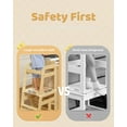 thumbnail image 6 of Lauon Step Stools for Kids, Adjustable Height Toddler Montessori Wooden Tower - Safe Anti-Drop Kitchen Stool Helper, Standing Tower for Bathroom & Counter, 6 of 10