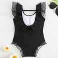 thumbnail image 4 of Hessimy Girl One Piece Print Swimsuit Bathing Suit with Adjustable Print Swimwear(Black,11-12 Years), 4 of 7