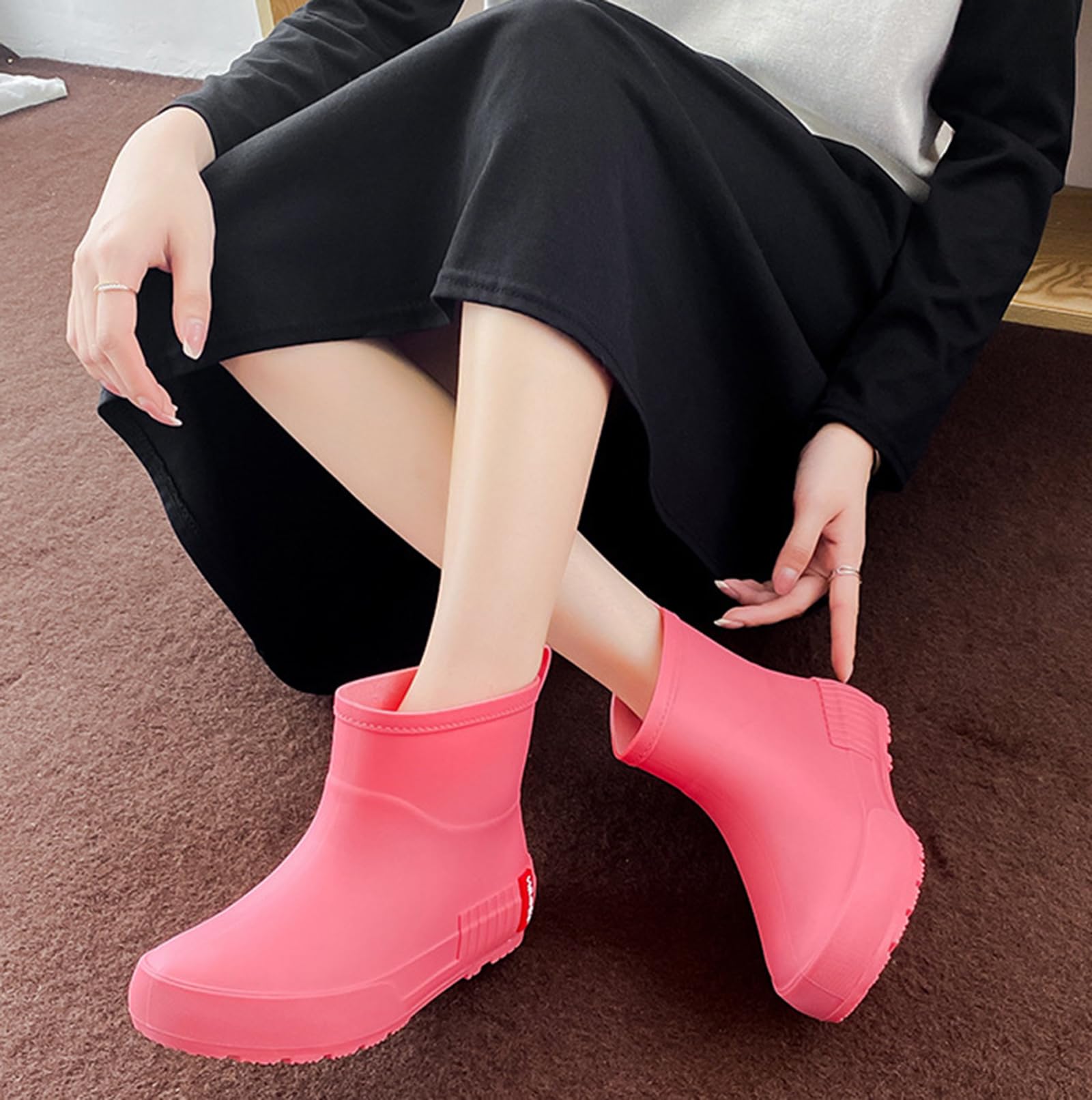 AUXDIQ Rain Boots Women Short Ankle Waterproof Rain Shoes Outdoor Garden Shoes