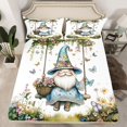 thumbnail image 2 of Castle Fairy Cute Gnome Bed Sheets for Child Teens,Spring Garden Flowers King Sheets, 2 of 7