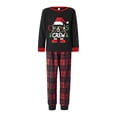 thumbnail image 4 of Conjunto de pijama familiar navideño 2024, pijama con parte superior estampada bonita y pantalones a cuadros, ropa de dormir festiva a juego para toda la familia, 4 of 5