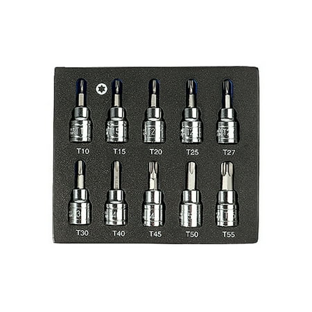 

OWSOO 10pcs 38-inch Torx Bit Socket Set T10-15-20-25-27-30-40-45-50-55 CRV Bits