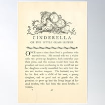 Cinderella Vintage Page Poster Wall Art, Modern Wall Decor For Living Room Bedroom, 8x12 UNFRAMED