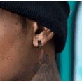 thumbnail image 5 of Aretes Con Piercing Pendientes Runas Hombre 6 Pares, Negro, 5 of 5