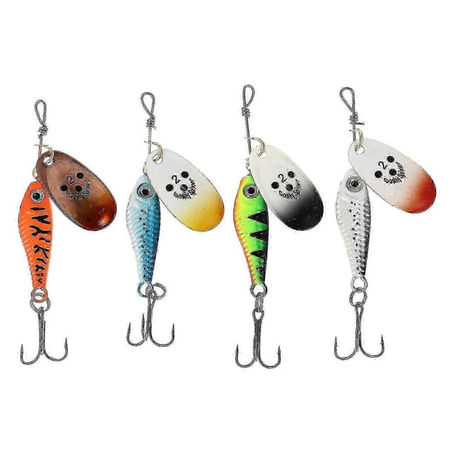 4 Pcs Hat Fishing Hook Artificial Fishing Lures Rotation Sequins Baits Fishing Gear Lures Kit Fishing Equipments