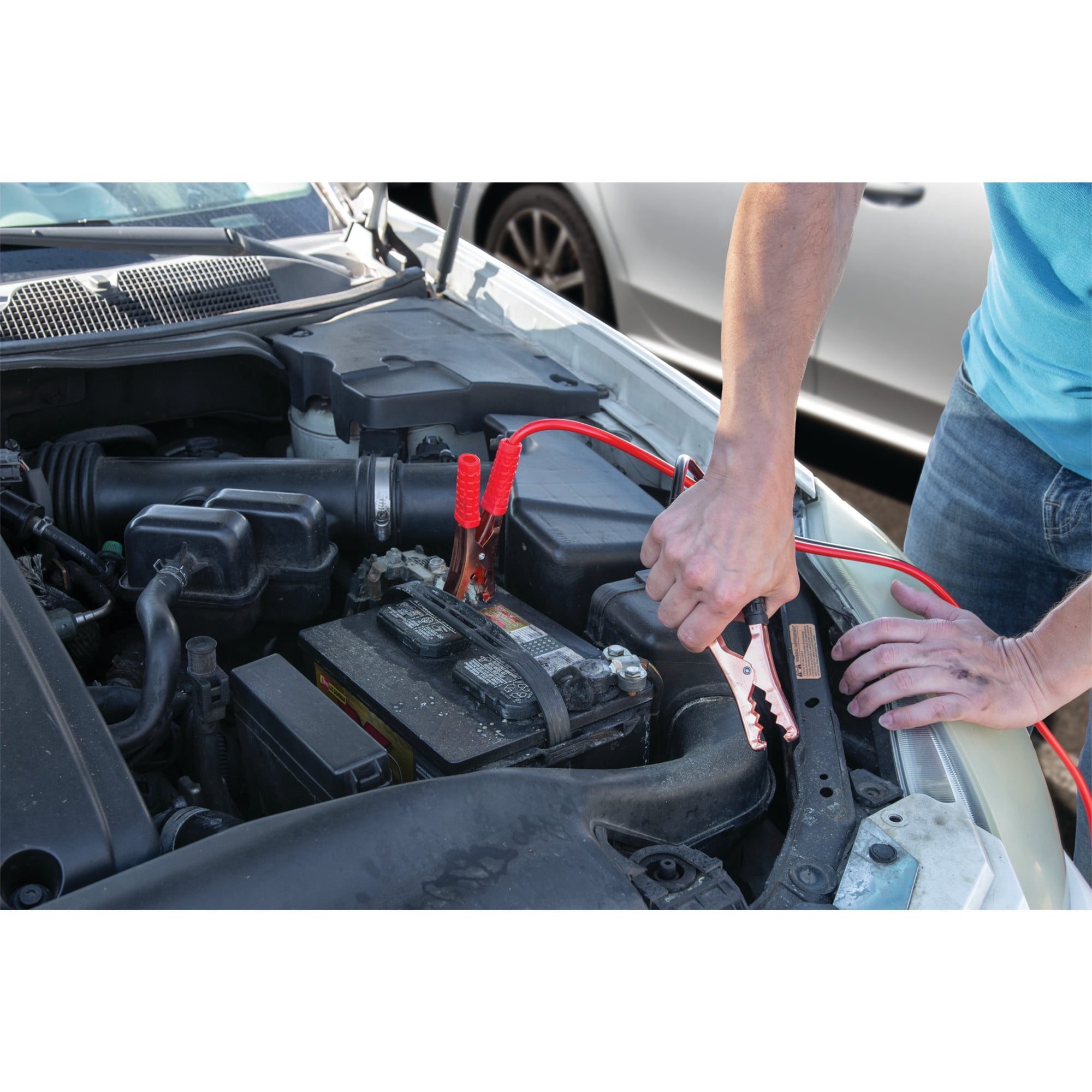 Performance Tool E00012 22 pc. Essential Roadside Assistance Kit: 12V Vortex Tire Inflator, Booster Cables, LED Flashlight, Safety Tools, Emergency Kit, Toolkit with Cable Ties, Gloves, Storage Case