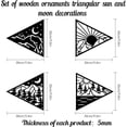 thumbnail image 2 of 4 Pcs Sun Moon Mountains Wood Wall Art Triangle Wooden Wall Art Wood Scenery Pattern Wall Hanging Signs Ornaments Hollow Wall Art Sculpture Home Living Room Bedroom Decor diy Others, 2 of 6