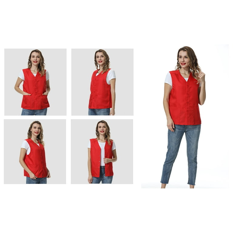 Toptie Unisex Essential Work Vest Supermarket Clerk Volunteer Vest