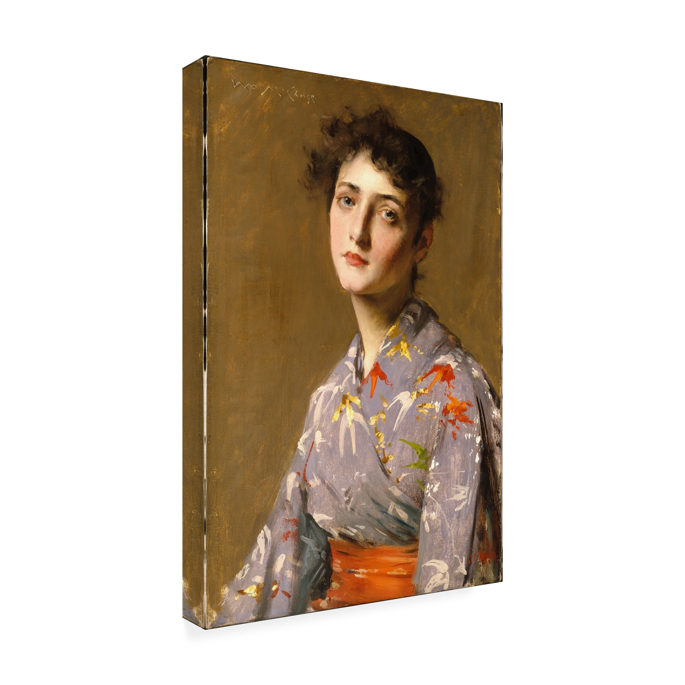 William Merritt Chase 'Girl In A Japanese Costume' Canvas Art
