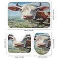 thumbnail image 3 of Farmhouse Highland Cow Funny Cattle And Flower 4 Piece Shower Curtain Sets, Non-Slip Rugs, Toilet Lid Cover And Bath Mat, for Bathroom Decor Set, 72" X 72", 3 of 8