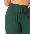 thumbnail image 5 of DARING DIVA Women's Wide Leg High Waist Ribbed Knit Loungewear XS Dark Green, 5 of 6