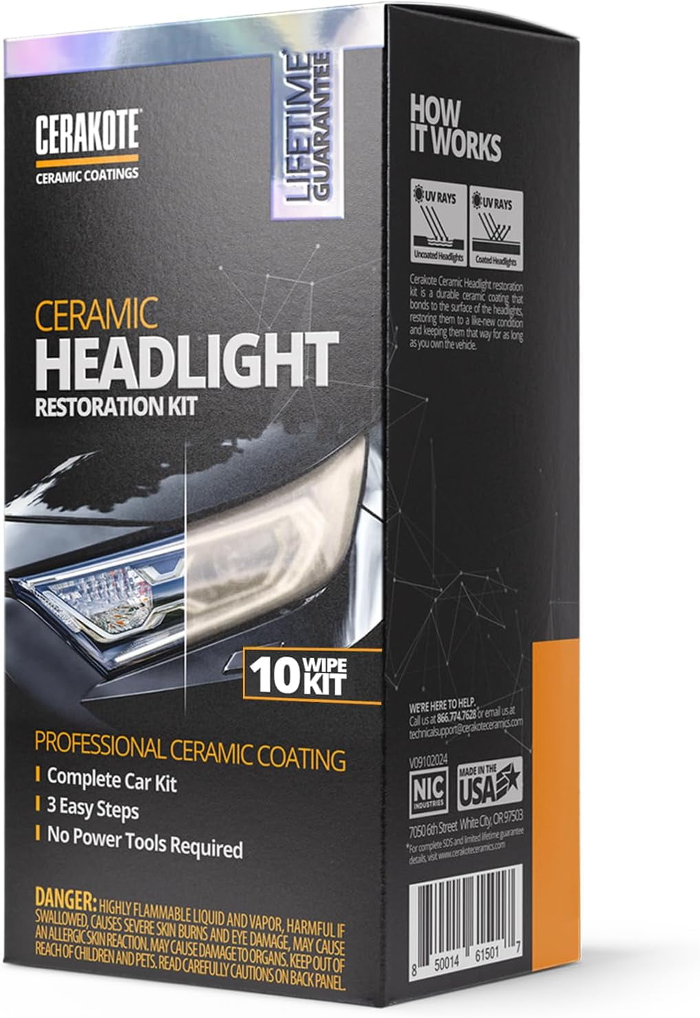 Cerakote Ceramic Headlight Restoration Kit, UV Protection, 3 Steps