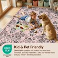 thumbnail image 4 of Design&I 5'x7' Washable Area Rug Pink Symmetrical Ornamental Blush Crisp Detailing Decorative for Guest Room, Lounge, Apartment, Flatweave & Daily Traffic Ready, 4 of 7