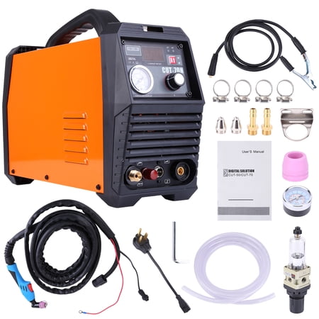 Zcargel Plasma Cutting Machine with HF Arc Start Dual Voltage 220V 50A / 110V 30A Metal Cutter with Gas Check and 2T/4T Modes for Steel Aluminum Copper Model CUT70N US Standard Package