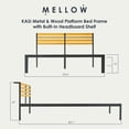 thumbnail image 2 of Mellow KASI Metal & Wood Platform Bed Frame with Built-In Headboard Shelf, Queen, 2 of 12