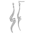 thumbnail image 6 of 925 Sterling Silver Rhodium-plated Diamond Swirl Post Dangle Earrings, 6 of 6