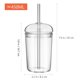 thumbnail image 4 of Vaso de vidrio con pajita, vaso de vidrio de gran capacidad, taza transparente para bebidas, ideal para el hogar, la oficina o el bar., 4 of 7