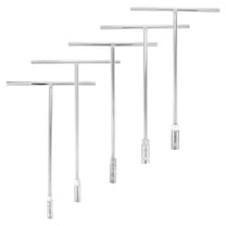 Tineasur 5Pcs T Handle Socket Wrench Set Silver Metal Extended Hexagon Spanner for Repair Tool Use