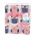 thumbnail image 2 of Hudson Baby Infant Girl Plush Mink Blanket, Owls, One Size, 2 of 2