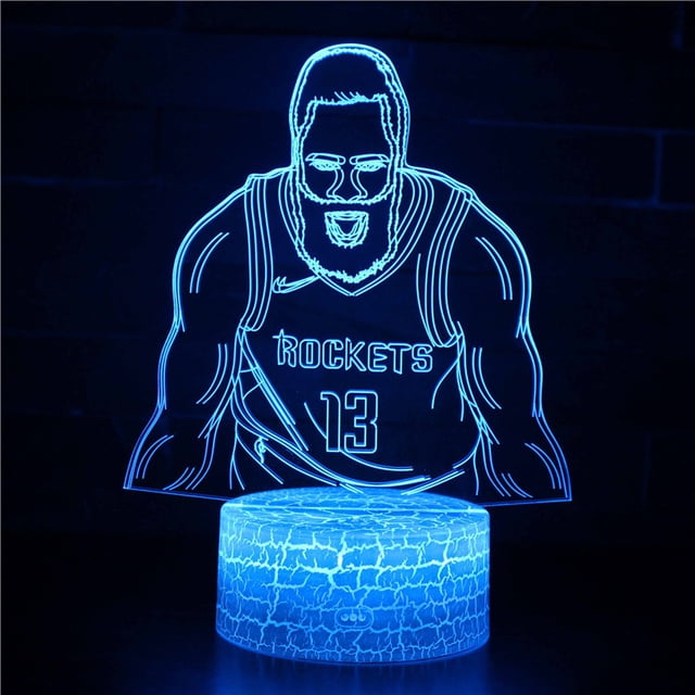 Luz nocturna LED 3D Rockets para baloncesto que cambia de color