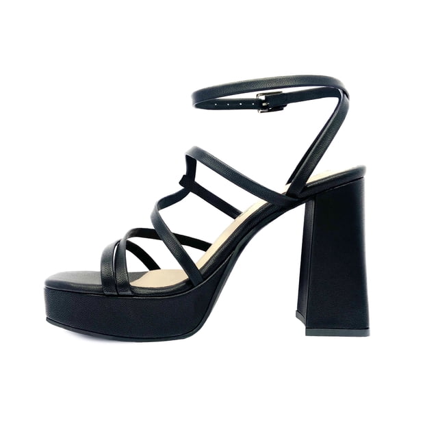 Zapatilla Dasalo Estilo Mary Jane Tipo Sandalia Negra Con Tacón De Bloque