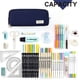 thumbnail image 3 of Estuche para lápices Meskcv de Gran capacidad 3 compartimentos bolsa de cosméticos azul, 3 of 5