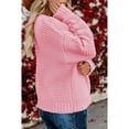 thumbnail image 2 of Open Front Cable Knit Coat Pure Color Long Sleeve Drop Shoulder Casual Loose Sweater Coat for Women Pink L, 2 of 4