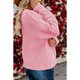 thumbnail image 2 of Abrigo de punto con cable frontal abierto Color puro Manga larga Hombro caído Casual Suéter suelto Abrigo para mujer Rosa XXL, 2 of 4