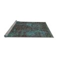 thumbnail image 2 of Ahgly Company Machine Washable Indoor Round Oriental Light Blue Industrial Area Rugs, 6' Round, 2 of 4