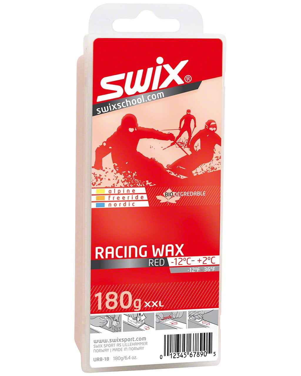 Swix UR8 Red Bio Training Wax “ 180g in Bulk Packaging by Swix