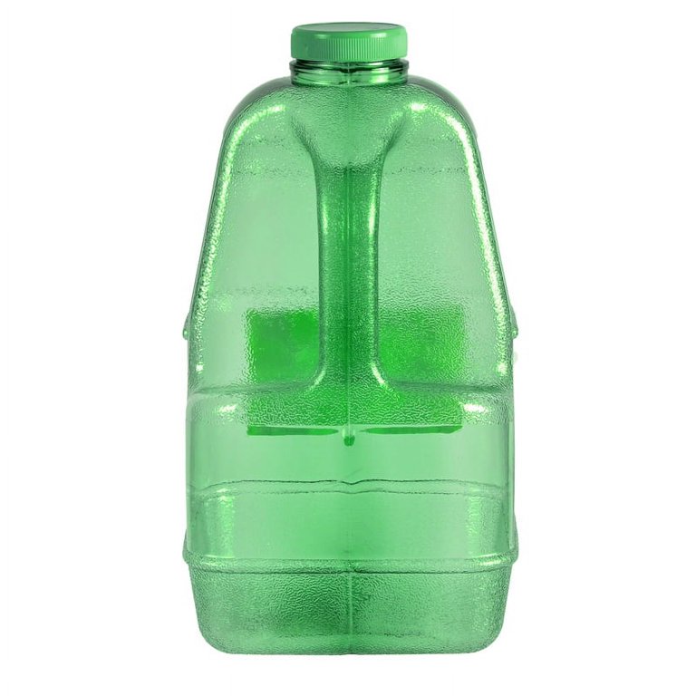 1 Gallon BPA Free Reusable Plastic Drinking Water Big Mouth 'Dairy' Bottle Jug Container with Holder - Dark Blue