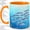 Orange, variant on Watercolor Fish School Coffee Mug, Blue Fish Mug, Daily Coffee Tea Cup for Kitchen Office, Underwater Sardines Pattern with Bubbles and Sea Plants, Coastal Marine Art, Anglers Women Men