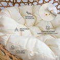 thumbnail image 2 of Folding PE Rattan Hanging Egg Chair with Stand, Yellow Indoor & Outdoor Hammock Swing Basket Chair, Aluminum Steel Frame for Patio, Balcony, Backyard, Bedroom, 2 of 7