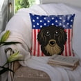 thumbnail image 3 of American Flag and Longhair Black and Tan Dachshund Fabric Decorative Pillow, 3 of 4