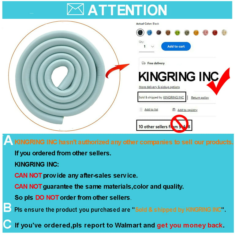 KINGRING INC-6.5 ft L Shape Baby Proofing Edge Guards Safety Extra