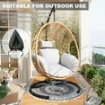 thumbnail image 3 of TQKVIPI Oversized Hanging Egg Chair Outdoor Indoor, Wicker Swing Egg Chair with Stand  Rain Cover UV Resistant Cushion 400lbs Capacity for Bedroom, Patio, Garden and Balcony (Beige-nest), 3 of 8