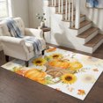 thumbnail image 3 of Area Rugs 3'x5', Thanksgiving Fall Carpet Runner Indoor Outdoor Rugs Home Decor Aesthetic, Watercolor Pumpkin Sunflowers Maple Leaf Non Slip Mats Washable Accent Rug for Living Room Bedroom, 3 of 8