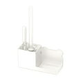 thumbnail image 2 of Wall-Mounted Plastic Toilet Brush Holder with Storage Shelf and Drainage System for Small Bathrooms, No Drilling Needed, White, 2 of 7