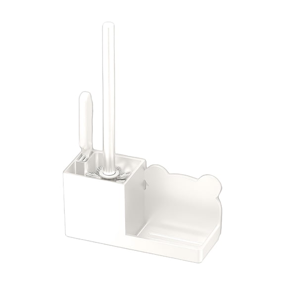 Leodye 1PCS Wall Mounted Plastic Toilet Brush Holder No Drilling Deep Cleaning Brush with No Dead Corners for Bathroom -15.1 * 8.4 * 3.2 in
