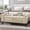 Beige & Brown Legs, variant on YOUDENOVA Storage Ottoman Bench for Bedroom 51" Queen Leather Storage Bench with Button, Upholstered Bedroom Bench with Rolled Arms for Living Room, Storage Room, Entryway, Gray