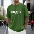 thumbnail image 3 of Milano Italy Letter Graphic Tees for Men 2026 Summer Casual Short Sleeve Crewneck Travel T Shirts, 3 of 5