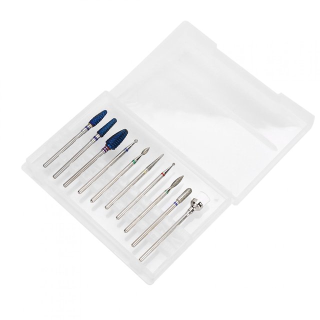 Brocas para u?as de 10piezas, Juego de brocas de u?as para u?as acrílicas, Herramienta de manicura de broca de cutícula profesional para spa de salón Unbranded 1414200039011