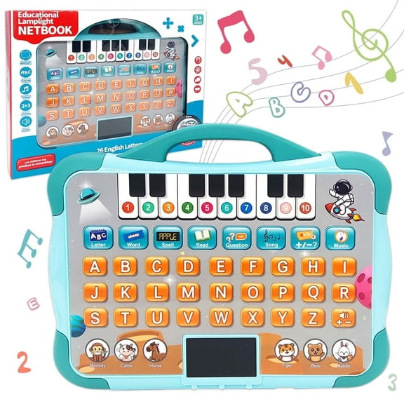 Baby Tablet Toy, Toddler Toys 1 2 3 for Boys Girls, Educational Toys with Light and Music, Learning Toys for Toddlers 2-5 Year Old