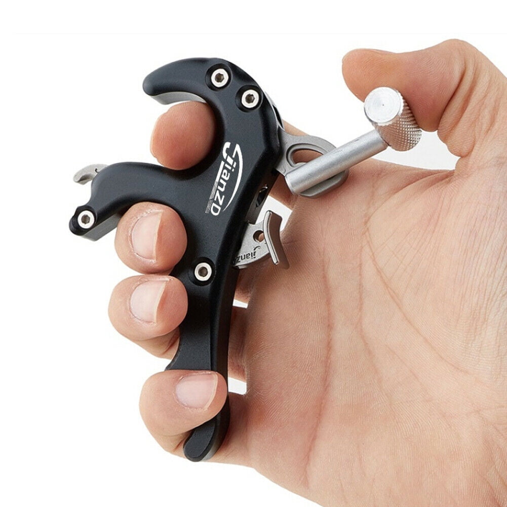 Aluminum Alloy Archery Release Aids Finger Grip Adjustable Trigger Thumb Bow 