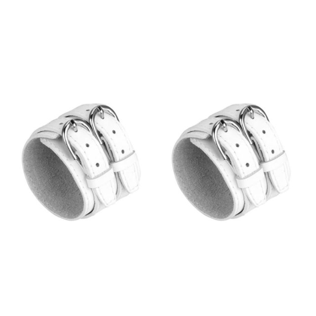 Baohd Multi-Couleur Double Tour PU Cuir Large Bracelet Manchette Hommes Accessoire Blanc 2Set