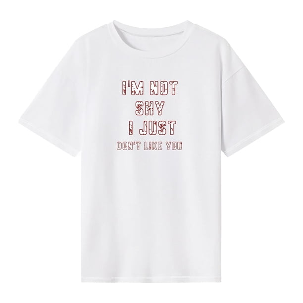 Camiseta para mujer, camisetas de verano, camiseta clásica con cuello redondo para viajes en la playa, regalo para mujer M